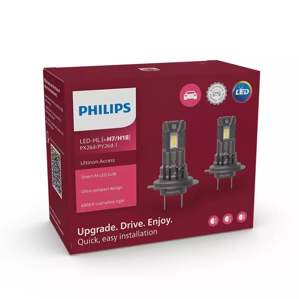 Photos - Car Bulb Philips H7/H18  Ultinon Access LED Headlight Bulbs  11972U2500C2 (Pair)